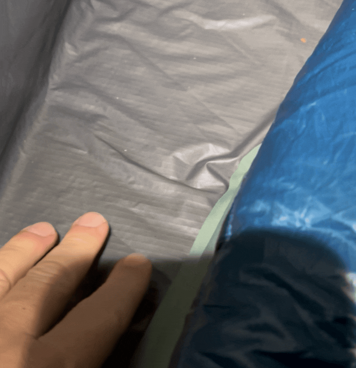 The bottom of a tent sloshes around like a waterbed during a heavy rainstorm.